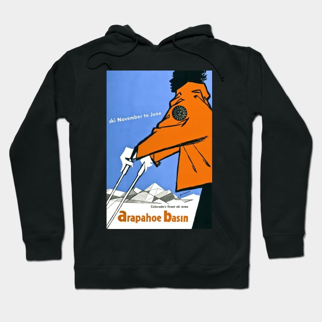 Arapahoe Basin, ski poster Hoodie by BokeeLee